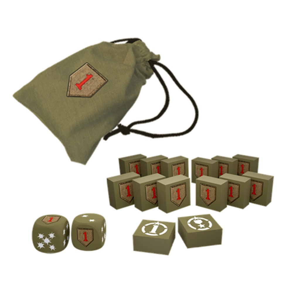 Heroes of Normandie: Game Dice and Tokens - Big Red One