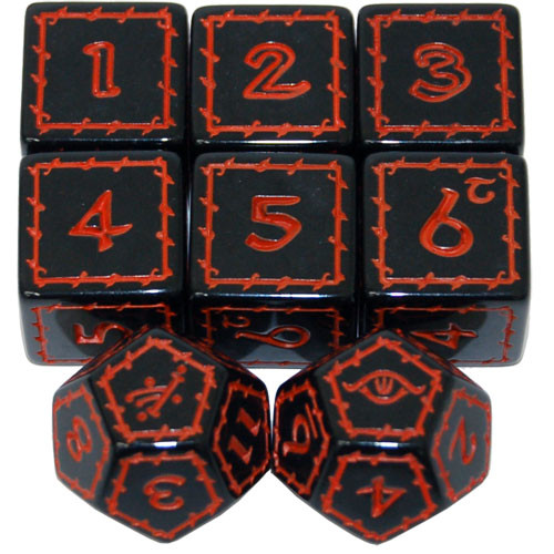 The One Ring Dice Set Red & Black 