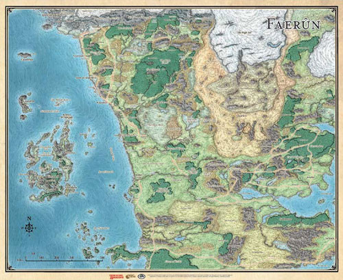 D D Faerun Interactive Map D&D 5E Rpg: Sword Coast Adventurer's Guide - Faerun Map | Roleplaying Games  | Miniature Market