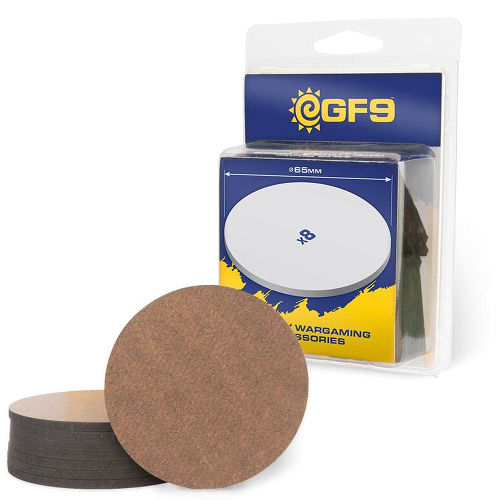 Army Bases: MDF Round Bases 65mm (8)