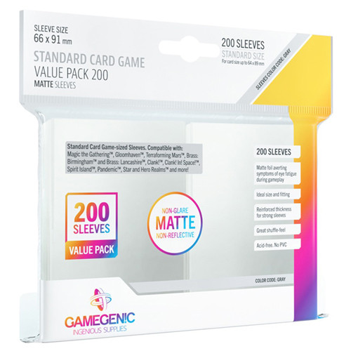 Gamegenic Matte Sleeves: Standard Card Game Value Pack (200)