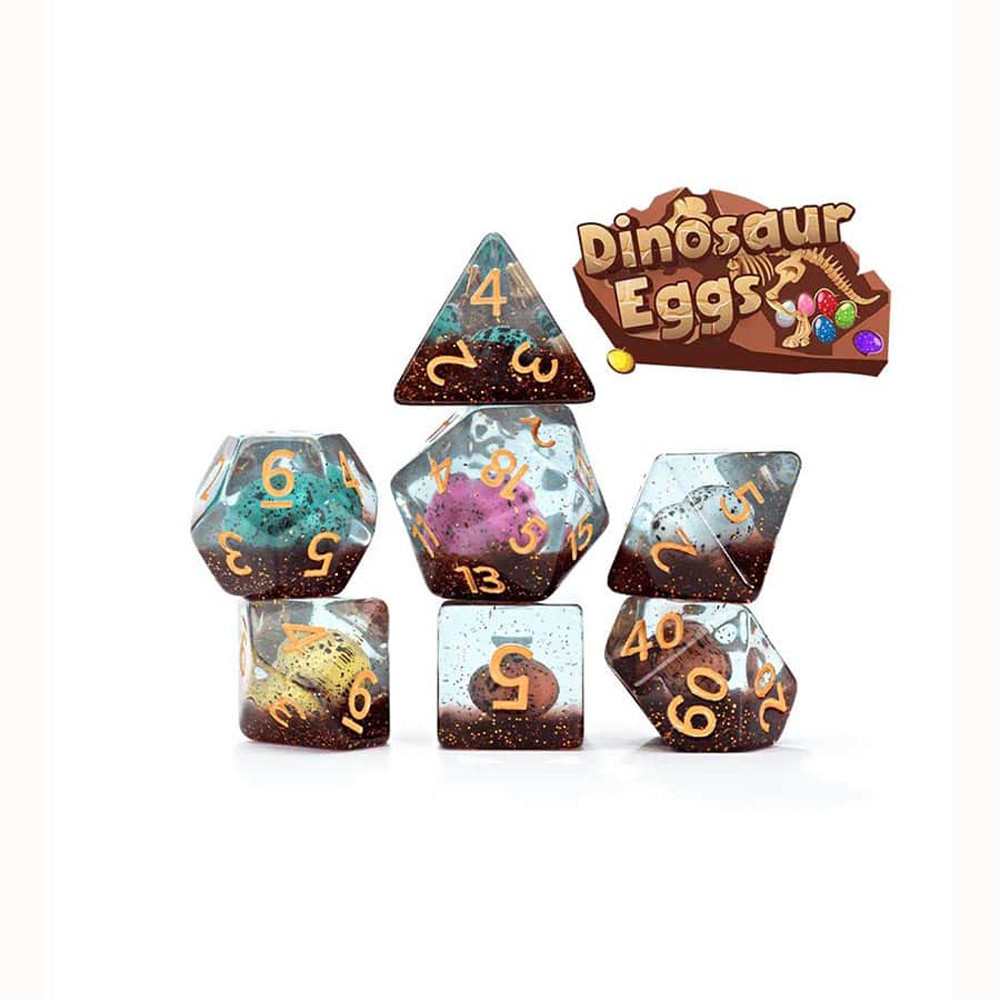 Inclusion Dice Set: Fossilized Dino Eggs (7)