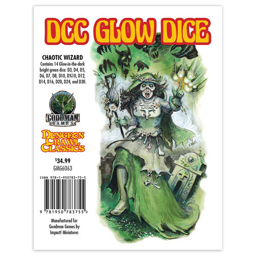 Dungeon Crawl Classics Dice: Glow-in-the-Dark - Chaotic Wizard (14)