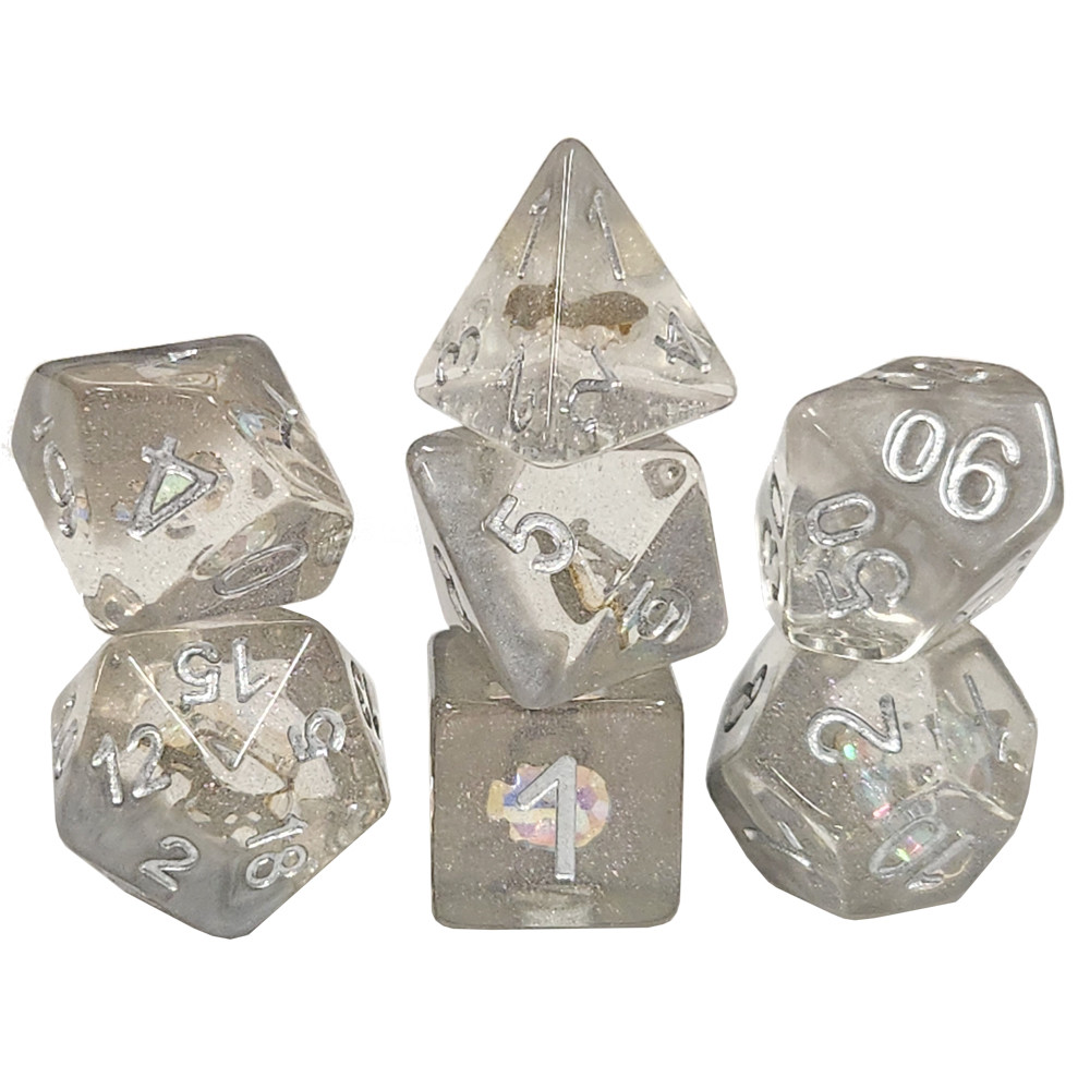 Game Plus Products Dice: Diamond - Skull with Silver (7)