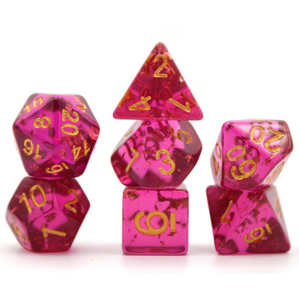 Game Plus Products 16mm Resin Dice: Copper Foil - Transparent Purple (7) (Preorder)