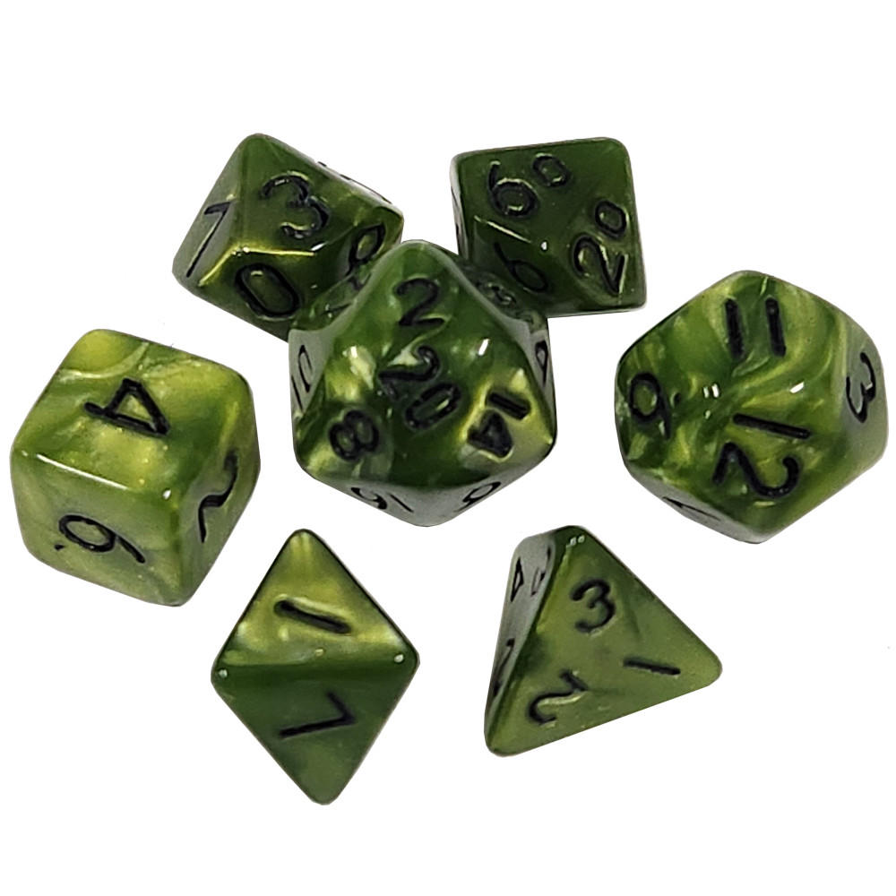 Game Plus Products Dice: Pearl - Olive Green (7)