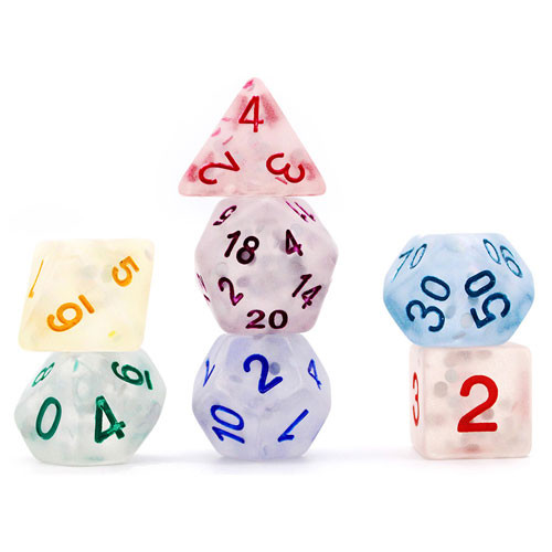 Game Plus Products Dice: 16mm Frosted w/ Laser Reflect - Multi Color