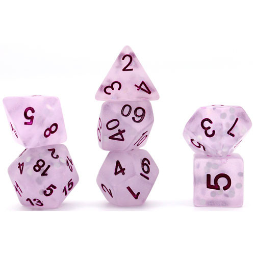 Game Plus Products Dice: 16mm Frosted w/ Laser Reflect - Purple (7)