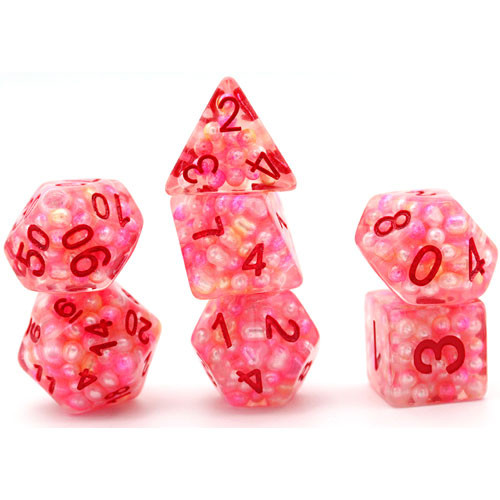 Game Plus Products Dice: 16mm Colorful Ball - Pink/White (7)