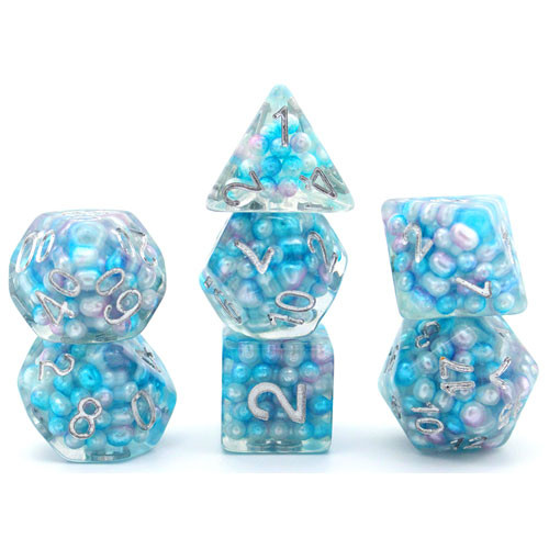 Game Plus Products Dice: 16mm Colorful Ball - Blue/White (7)