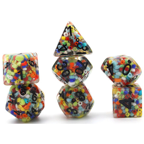 Game Plus Products Dice: 16mm Colorful Beads - Multi-color (7)