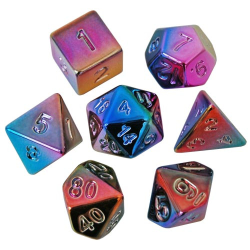 Game Plus Products Dice 16mm Metal Plating Finish Rainbow (7