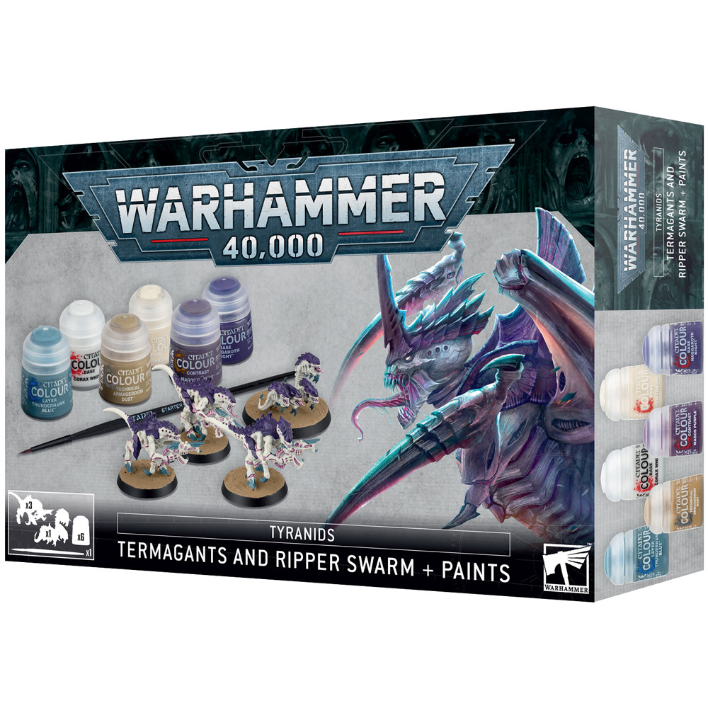 Warhammer 40K: Tyranids - Termagants & Ripper Swarm + Paint Set 
