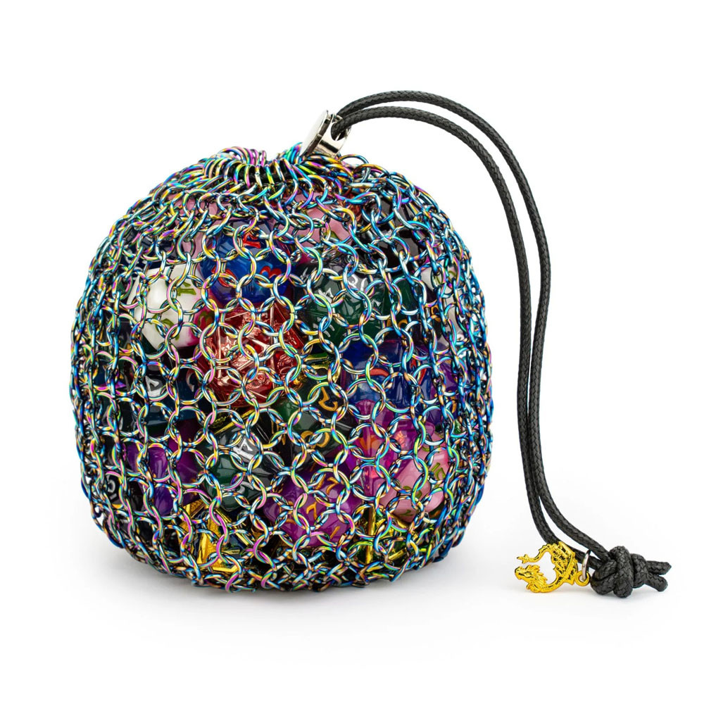 Hymgho Premium Dice Bag: Hero's Chainmail - Rainbow