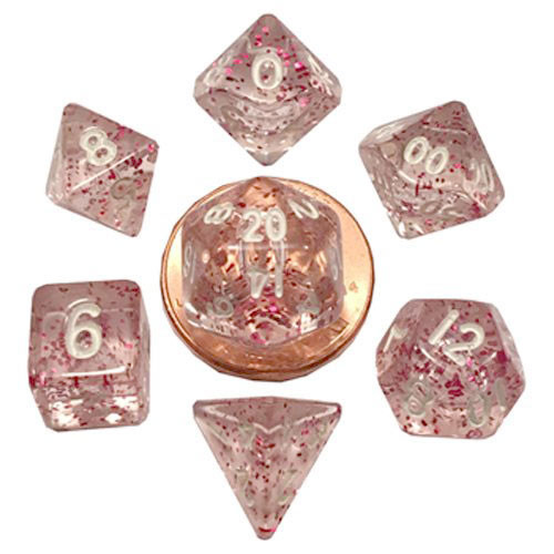 Metallic Dice Games: Mini Poly Set: Ethereal - Light Purple with White