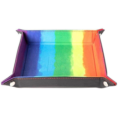 Metallic Dice Games: Velvet Folding Tray - Watercolor Rainbow