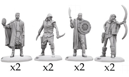 Monster Adventure Minis: Unpainted - Humans (8)