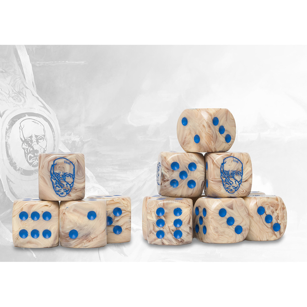 Conquest Marbled Dice: Spires Logo on Bone (24) (Preorder)