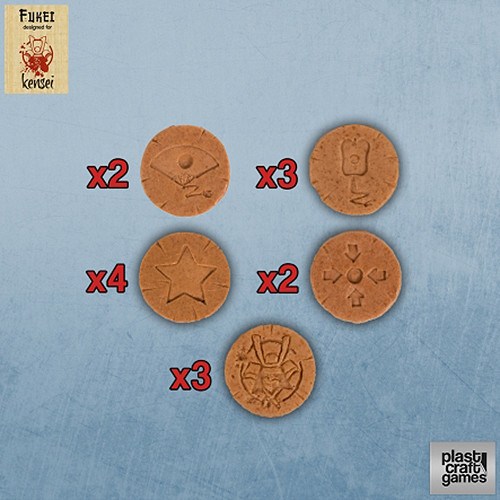 Plast Craft: Kensei - Special Actions Markers (Terracotta) (14)