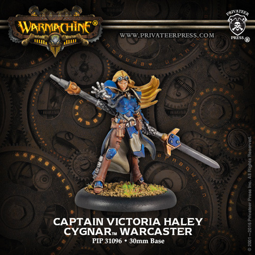 Warmachine: Cygnar - Captain Victoria Haley Warcaster (1)
