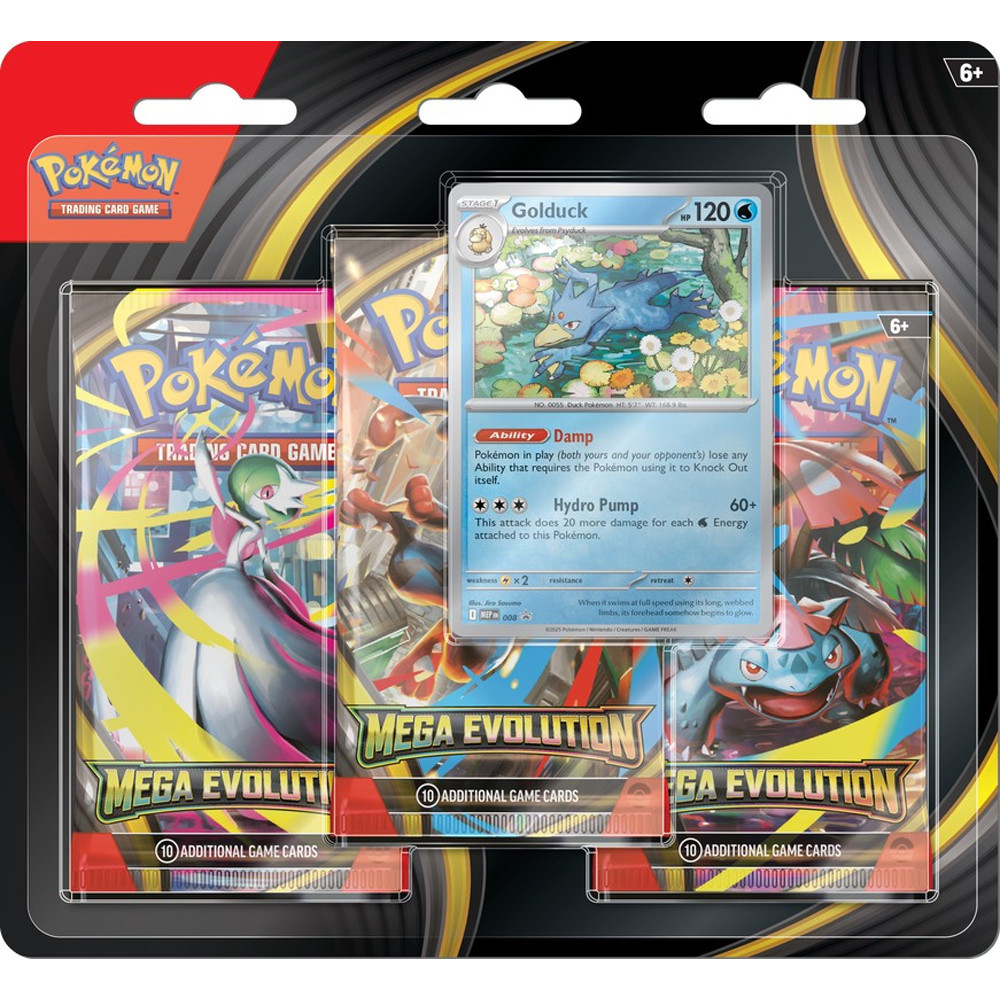Pokemon TCG: Mega Evolution [ME01] 3-Booster Blister (Golduck) (Preorder)