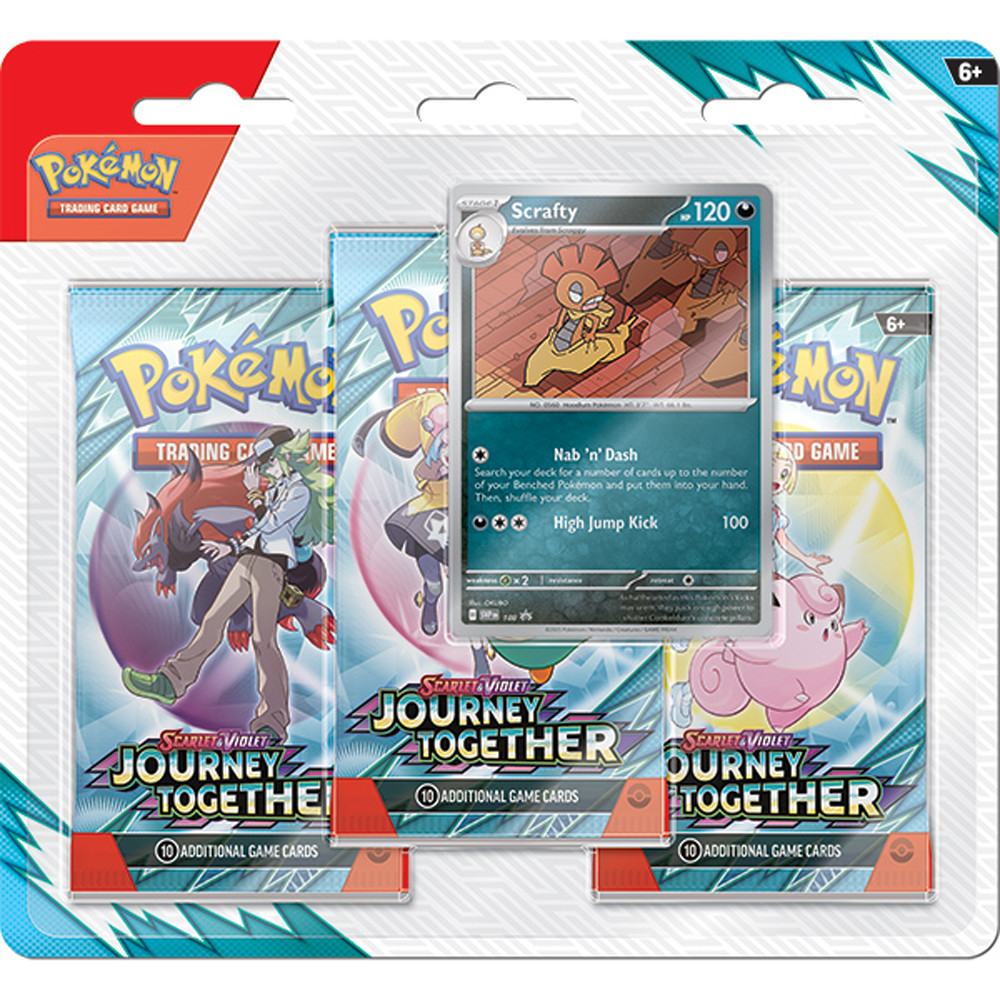 Pokemon TCG: Scarlet & Violet: Journey Together - 3-Booster Blister (Scrafty) (Preorder)