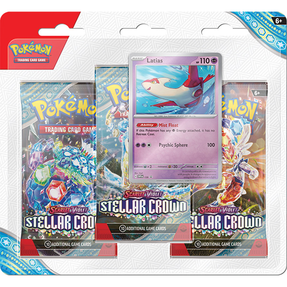 Pokemon TCG: Stellar Crown - Three-Booster Blister Pack - Latias