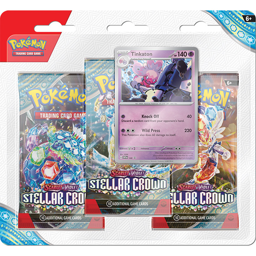 Pokemon TCG:Stellar Crown - Three-Booster Blister Pack - Tinkaton