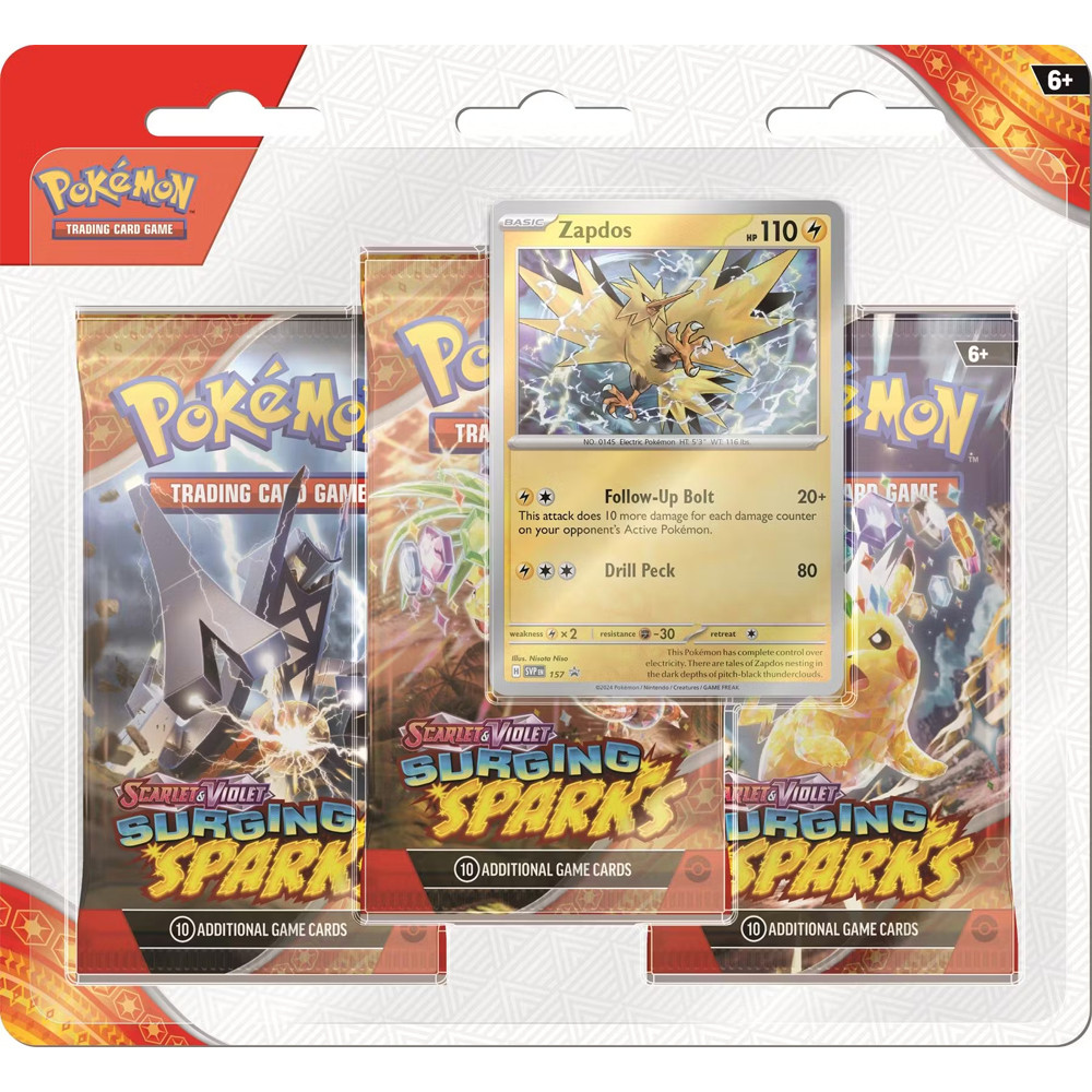 Pokemon TCG: Surging Sparks - 3-Booster Blister - Zapdos