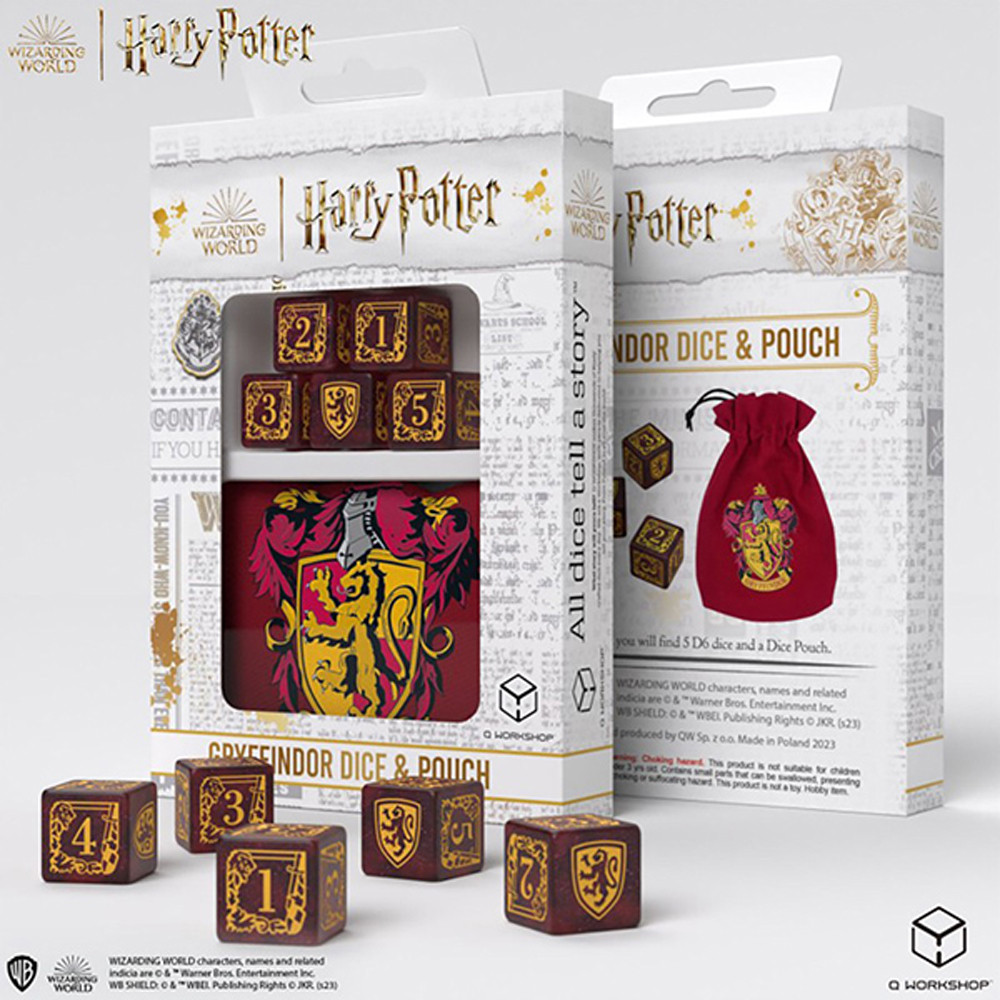 Harry Potter Dice: Gryffindor Dice & Pouch D6 Set (5) (Preorder)