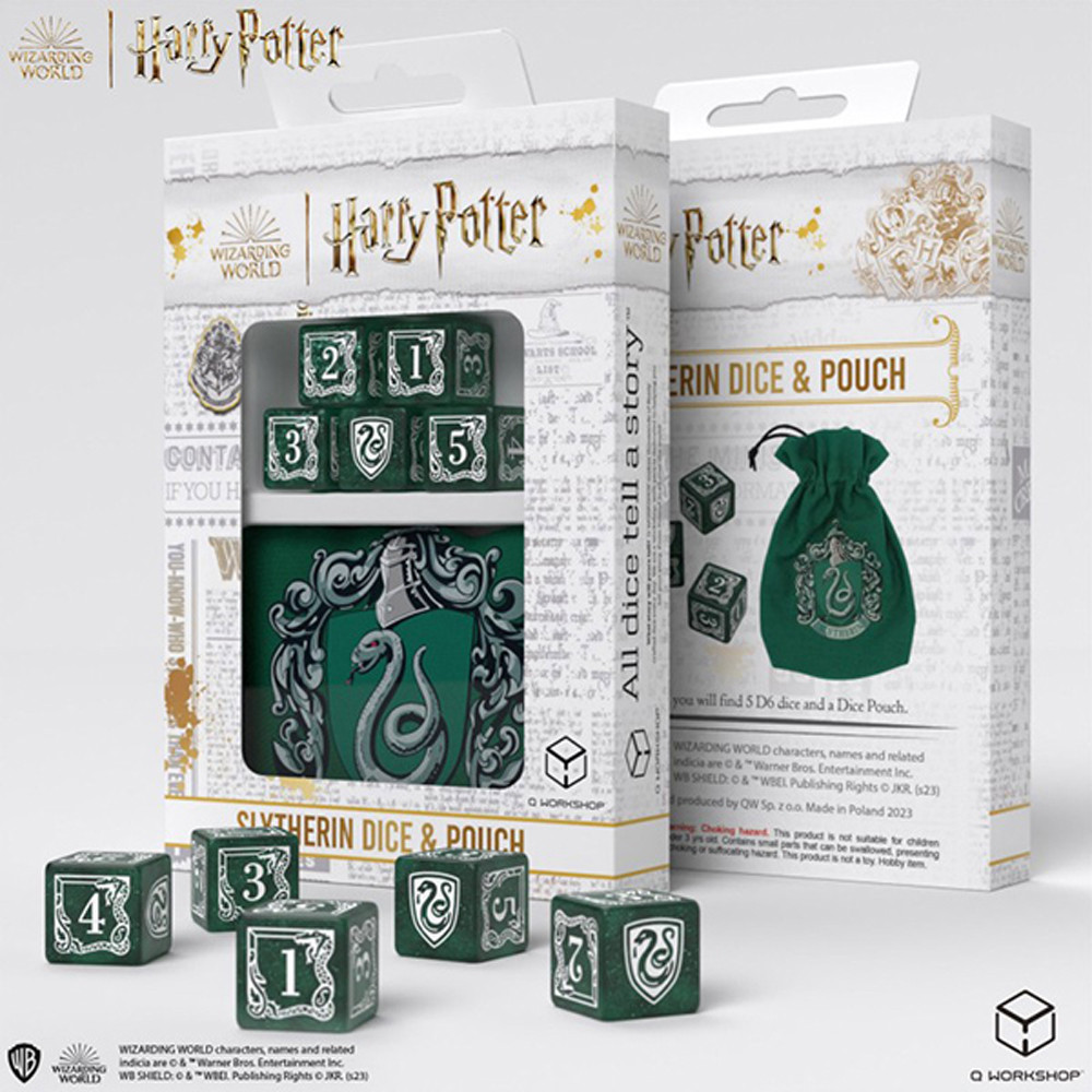 Harry Potter Dice: Slytherin Dice & Pouch D6 Set (5) (Preorder)