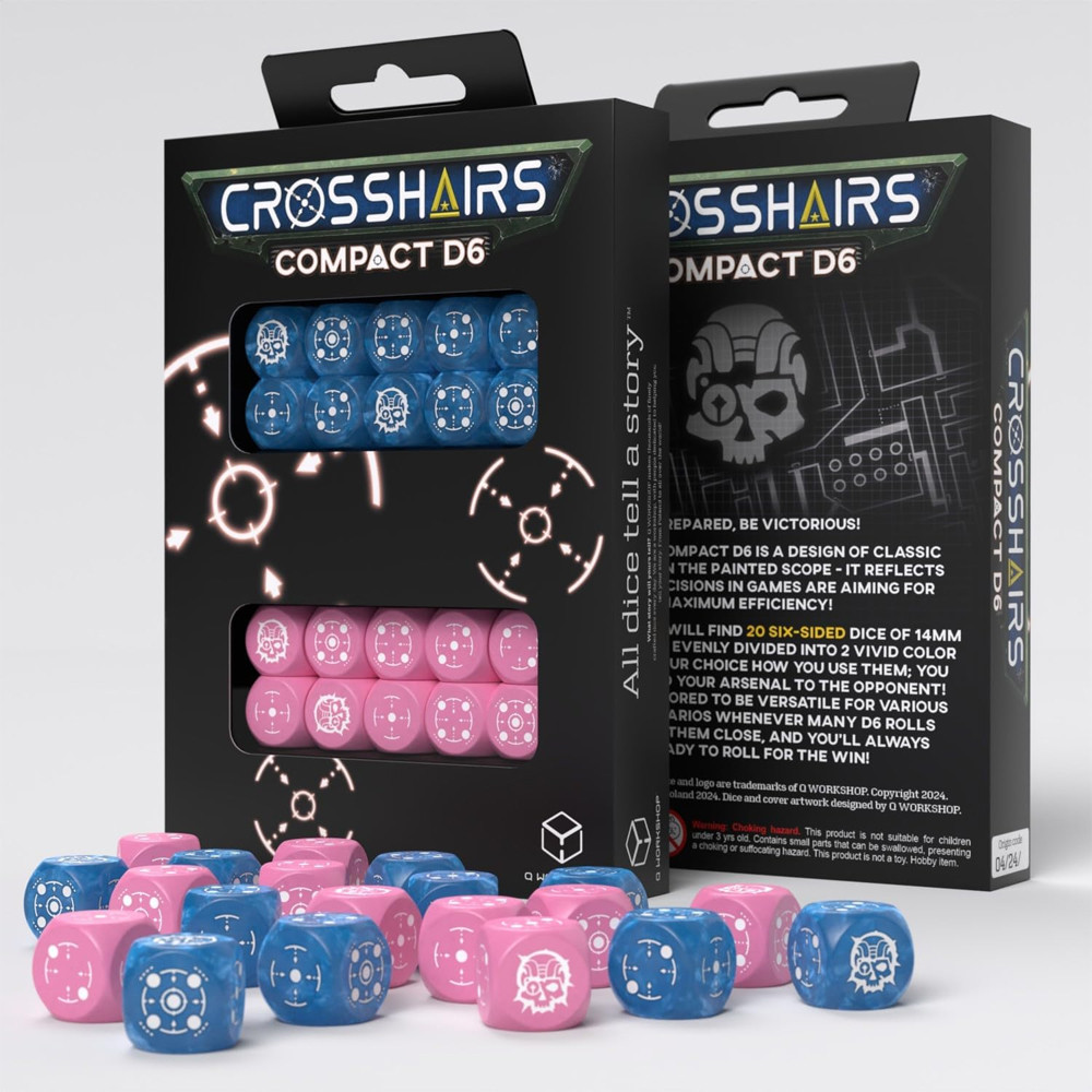 Crosshairs Compact d6 Set: Blue & Pink (20)