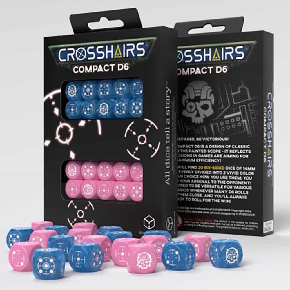 Crosshairs Compact: D6 Dice Set - Blue & Pink (20)