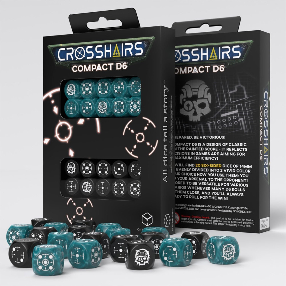 Crosshairs Compact d6 Set: Stormy & Black (20)