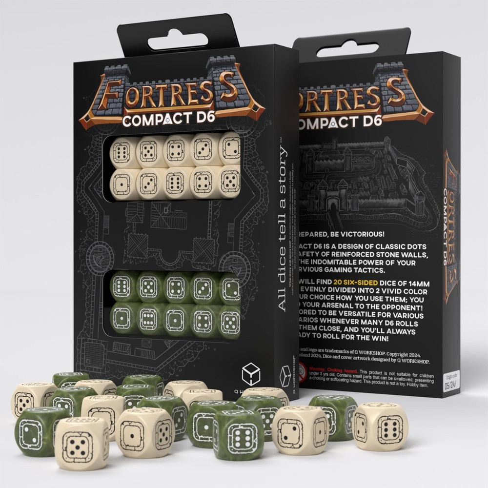 Fortress Compact d6 Set: Beige & Olive