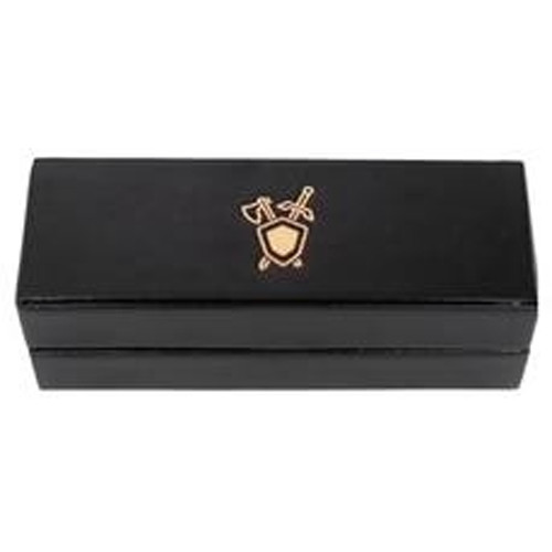 R4I Faux Leather Dice Box w/ Tray: Gold Foil Fighter Logo