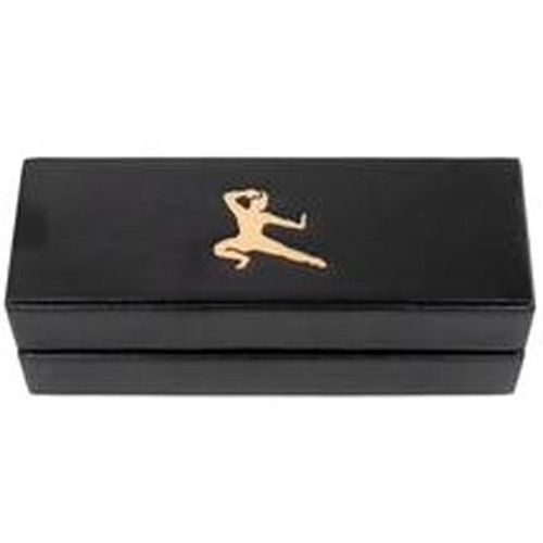 R4I Faux Leather Dice Box w/ Tray: Gold Foil Monk Logo