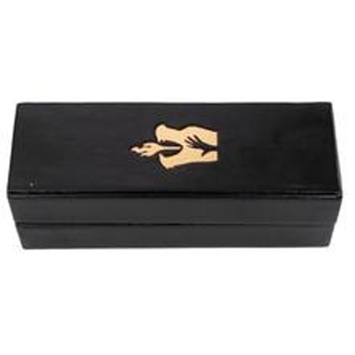 R4I Faux Leather Dice Box w/ Tray: Gold Foil Sorcerer Logo