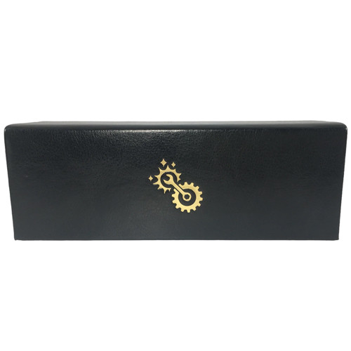 R4I Faux Leather Dice Box w/ Tray: Gold Foil Artificer Logo