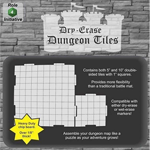 Dungeon Tiles: Dry-Erase Square Tiles Combo Pack - White