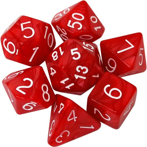 R4I Dice: Marble Red w/ White (7)