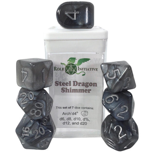 R4I Dice w/Arch'd4: Steel Dragon Shimmer (7)