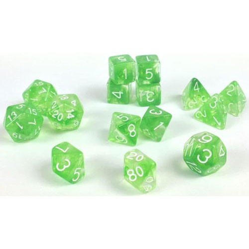 R4i Dice: Diffusion - Slime Green W  White (15) 