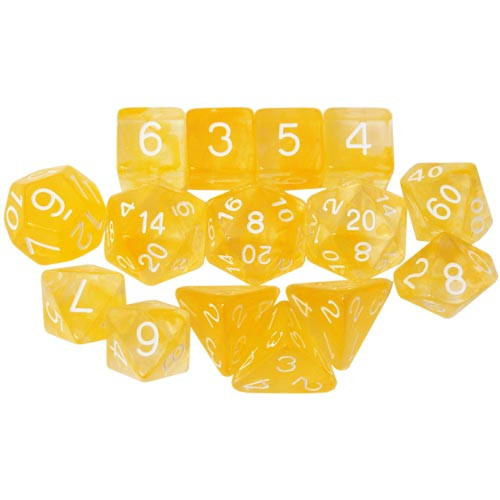 R4I Dice: Diffusion - Honey Lemon w/ White (15)