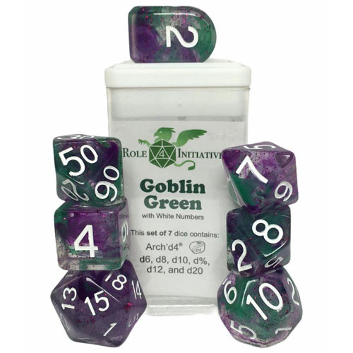 R4I Dice w/ Arch'd4: Diffusion - Goblin Green (7)