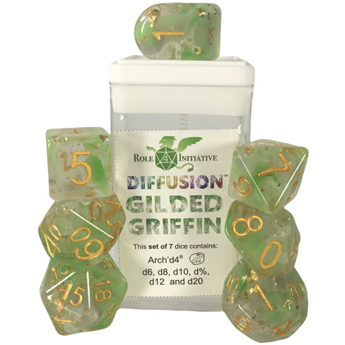 R4I Dice w/ Arch'd4: Diffusion - Gilded Griffin (7)