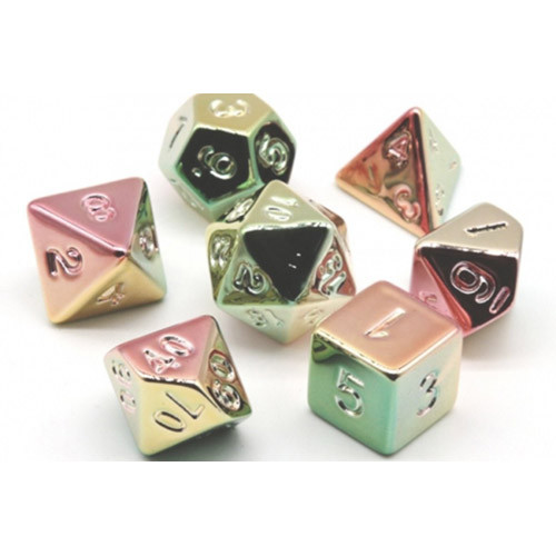 Game Plus Products Dice: 16mm Metal Plating Finish - Red/Green/Yellow