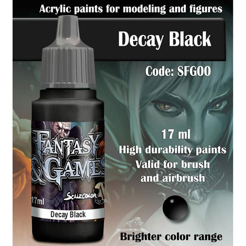 Fantasy & Games Paint: Decay Black (17ml)