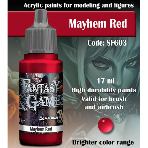 Fantasy & Games Paint: Mayhem Red (17ml)