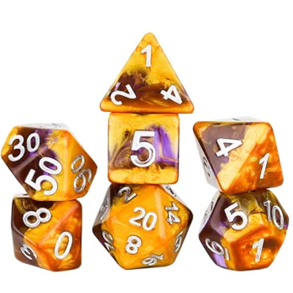 Polyhedral Dice Set: Amethyst Geode (7)